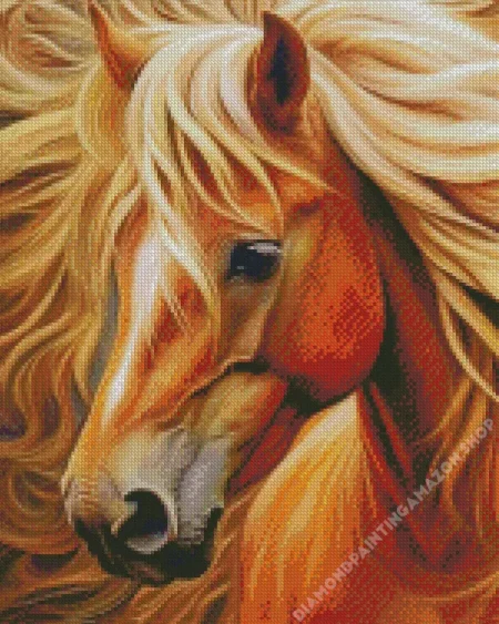 Blond Hair Horse Diamond Painting