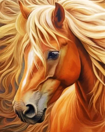 Blond Hair Horse Diamond Painting