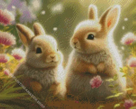 Blonde Bunnies Diamond Painting
