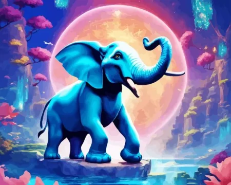 Blue Elephant Diamond Painting