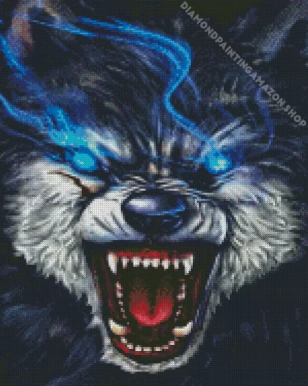 Growling Wolf Diamond Painting
