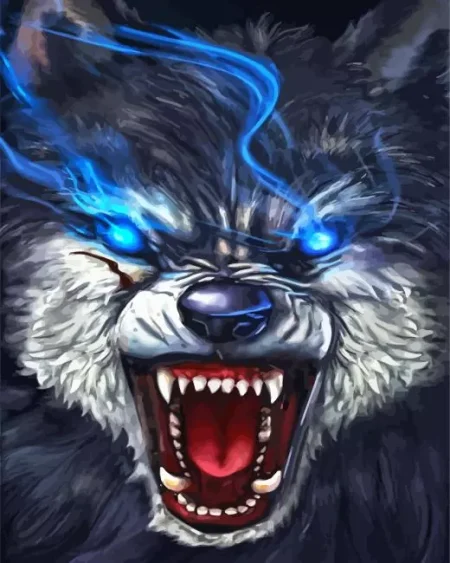 Growling Wolf Diamond Painting