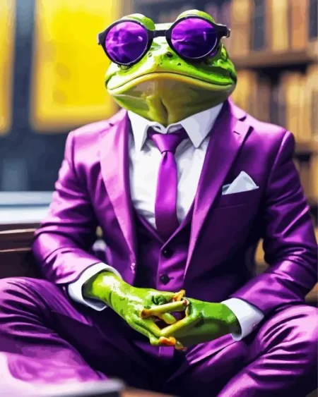 Frog With Glasses Diamond Painting