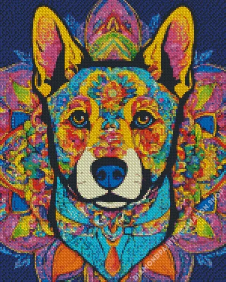 Colorful Dog Mandala Diamond Painting