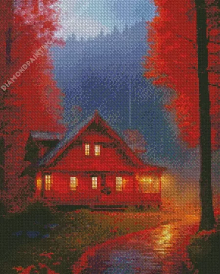 Cool Fall House Diamond Painting