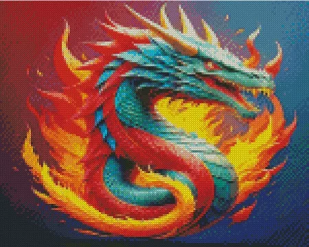 Cool Fire Dragon Diamond Painting