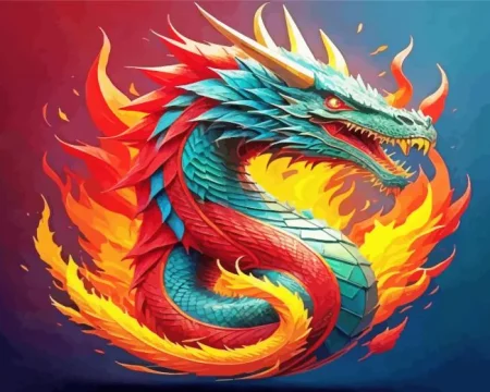 Cool Fire Dragon Diamond Painting
