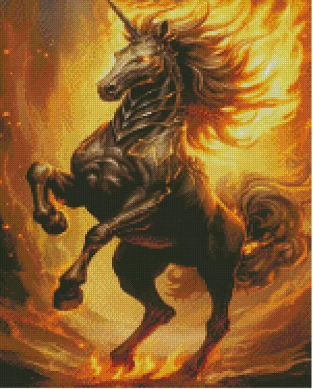Cool Fire Horse Art Diamond Painting