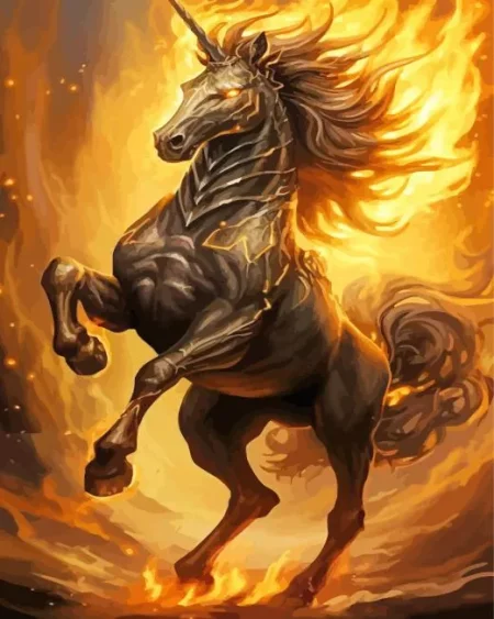 Cool Fire Horse Art Diamond Painting