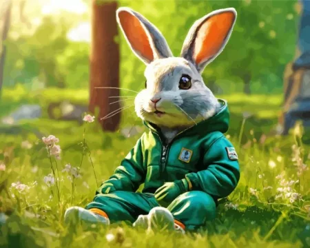 Cool Grey Hare Diamond Painting