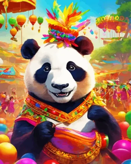 Excited Panda Diamond Painting