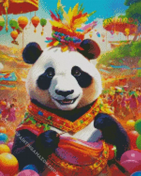 Excited Panda Diamond Painting