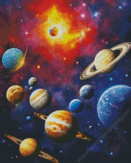 Galaxy Planets Diamond Painting