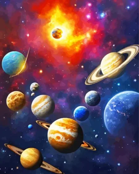 Galaxy Planets Diamond Painting