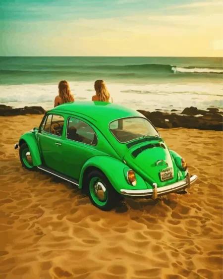 Girls And Vw Bug Diamond Painting
