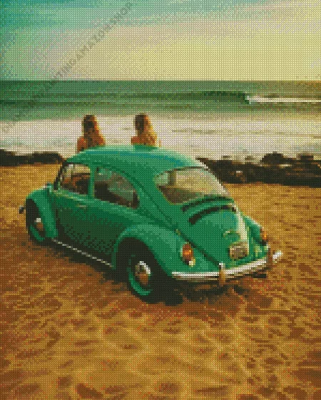 Girls And Vw Bug Diamond Painting