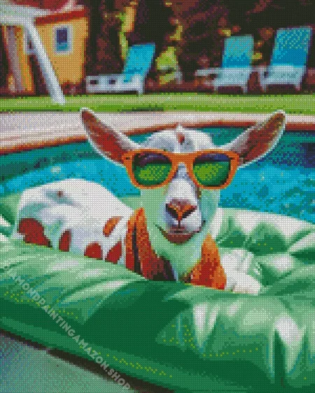 Goat With Sunglasses Diamond Painting