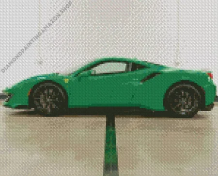 Green Ferrari Car Diamond Painting