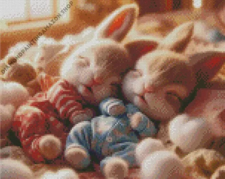 Cute Blonde Bunnies Diamond Painting