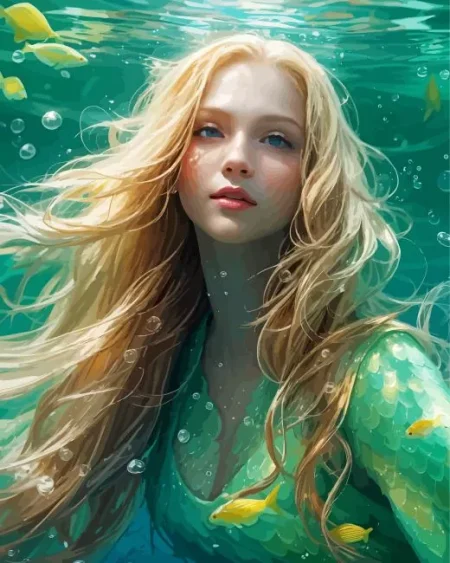 Blond Mermaid Underwater Diamond Painting