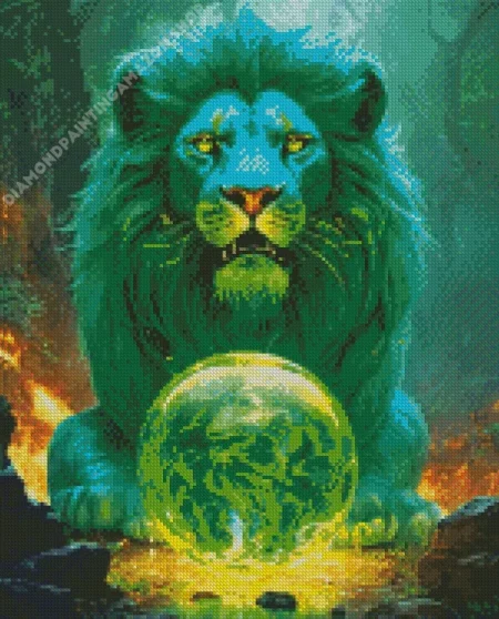 Giant Green Lion Diamond Painting