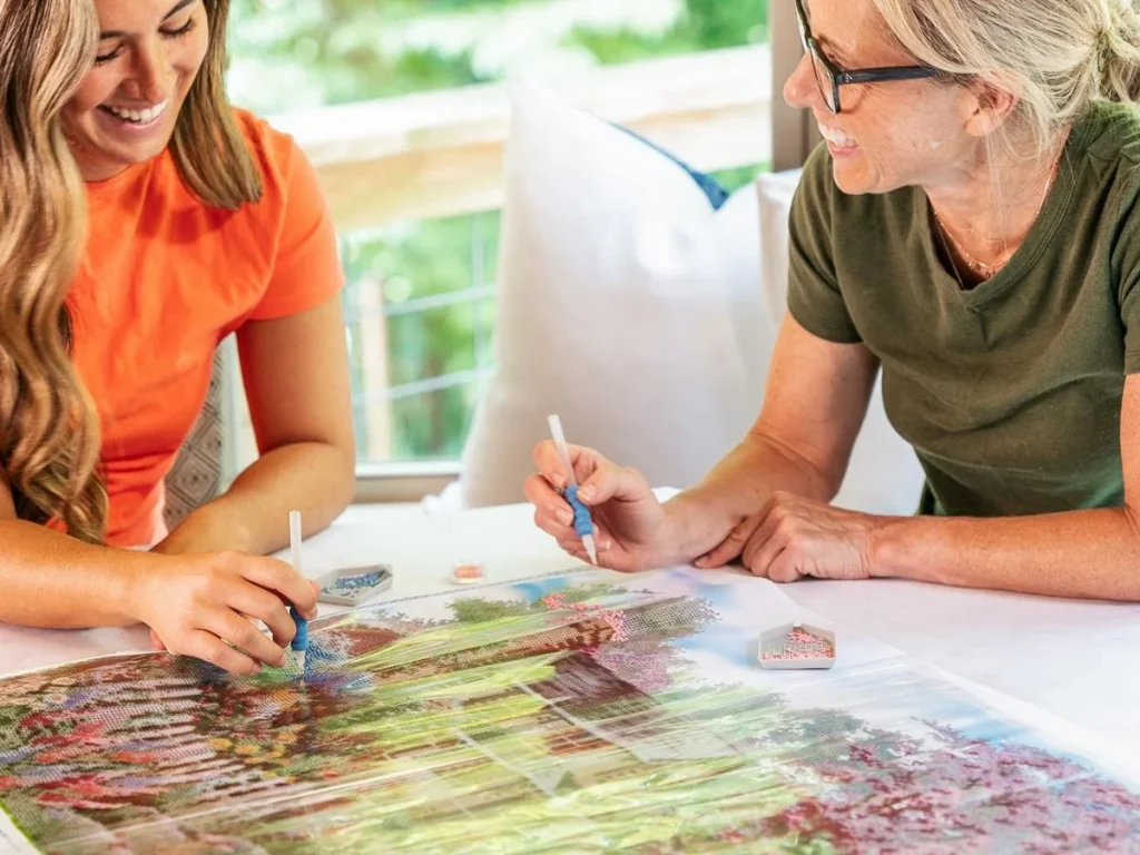 Diamond painting in progress Free Time